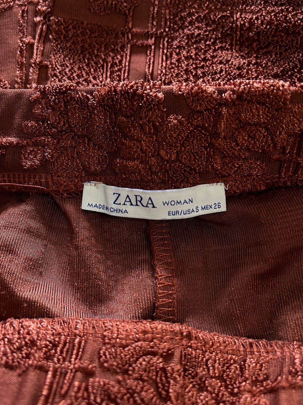 Zara Textured Pants | Rust - Picture 4 of 4